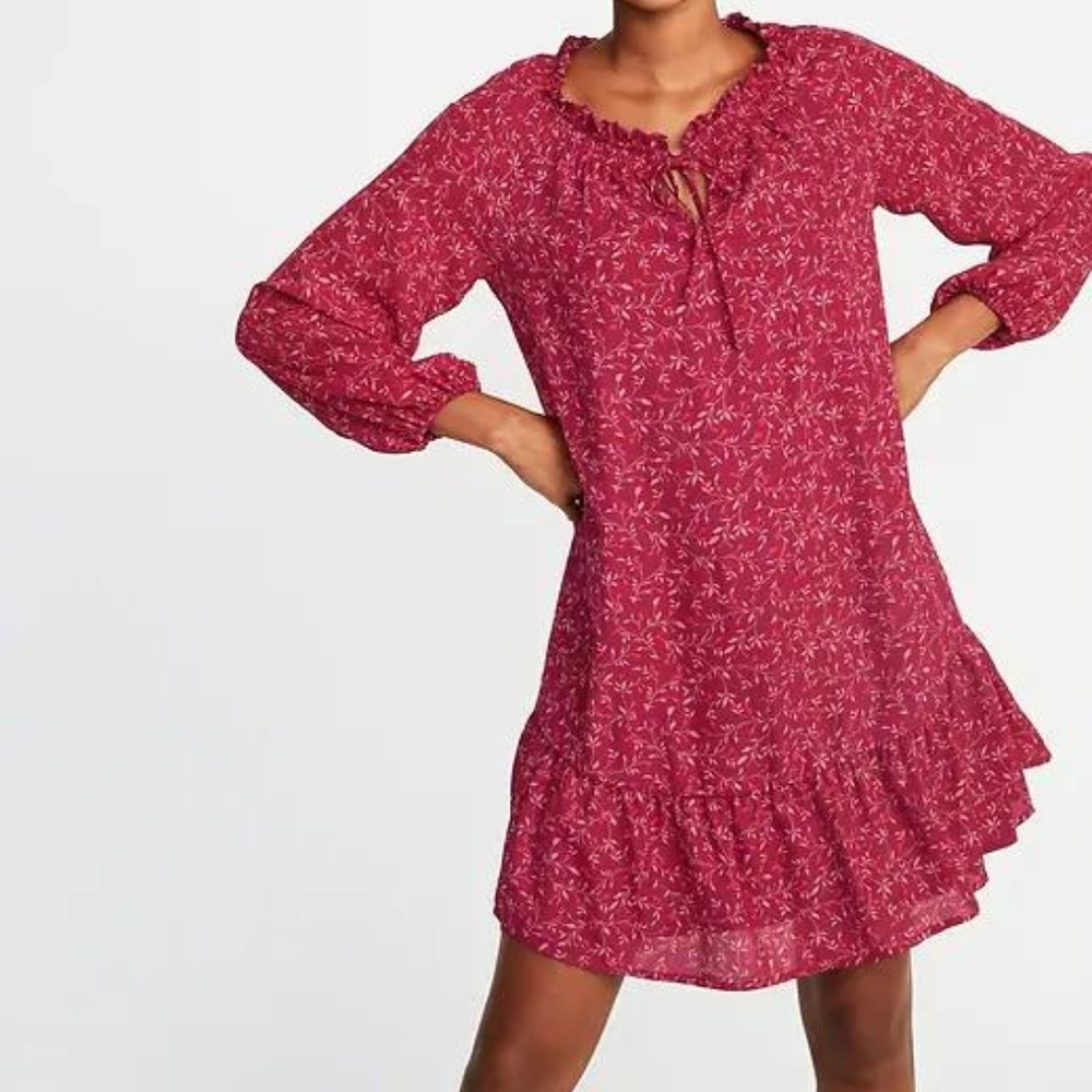 Old Navy Ruffled Georgette Swing Dress Size XS New - Picture 3 of 4